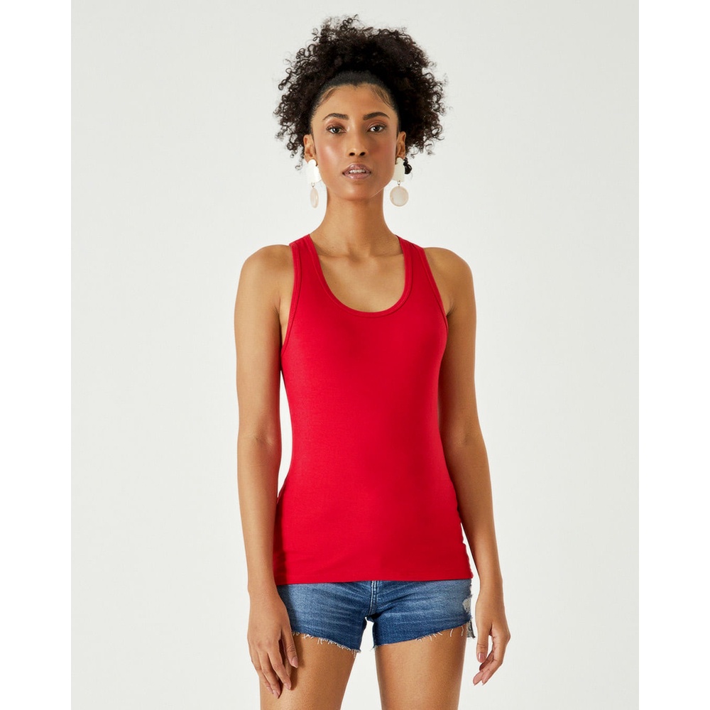Regata Básica Feminina Nadador Em Algodão - Women Clothes