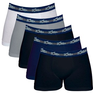 Kit Com 5 Cuecas Boxer 100% Algodão Zorba 702