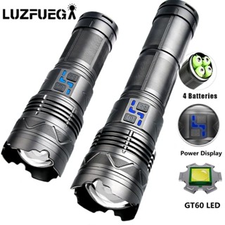 High Power LED Laser Lanterna Super Brilhante LED Spotlight Longo Alcance Tocha Zoom Emergência Ao Ar Livre Com Indicador De Bateria