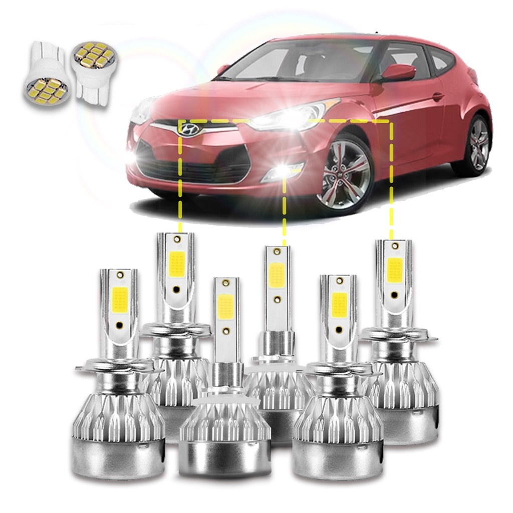 Kit Ultra Led Hyundai Veloster 2011/2013 20000Lm 6500k em Oferta na Shopee