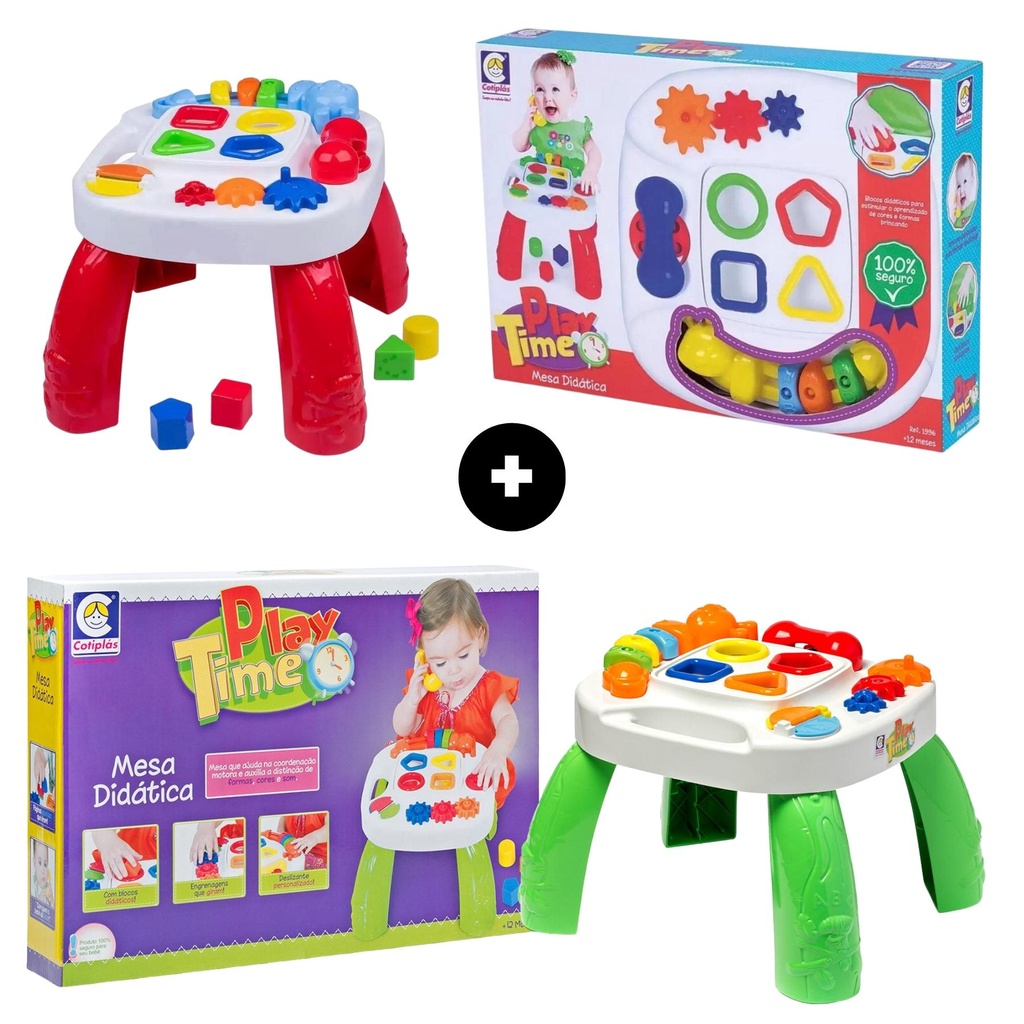 Kit Mesa Didática Infantil Play Time Cotiplas Com Atividades