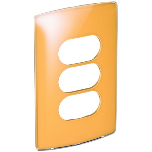 PLACA 3 POSTOS SEPARADOS  4x2 TANGERINE GLOSS - PIAL NEREYA