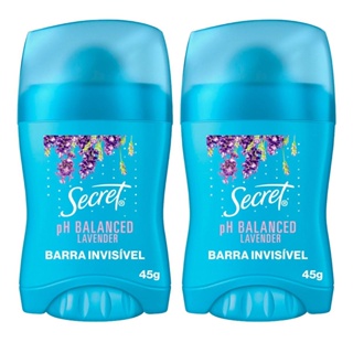 Kit 2 Antitranspirantes em Barra Secret PH Balanceado Lavanda 45g em Oferta na Shopee