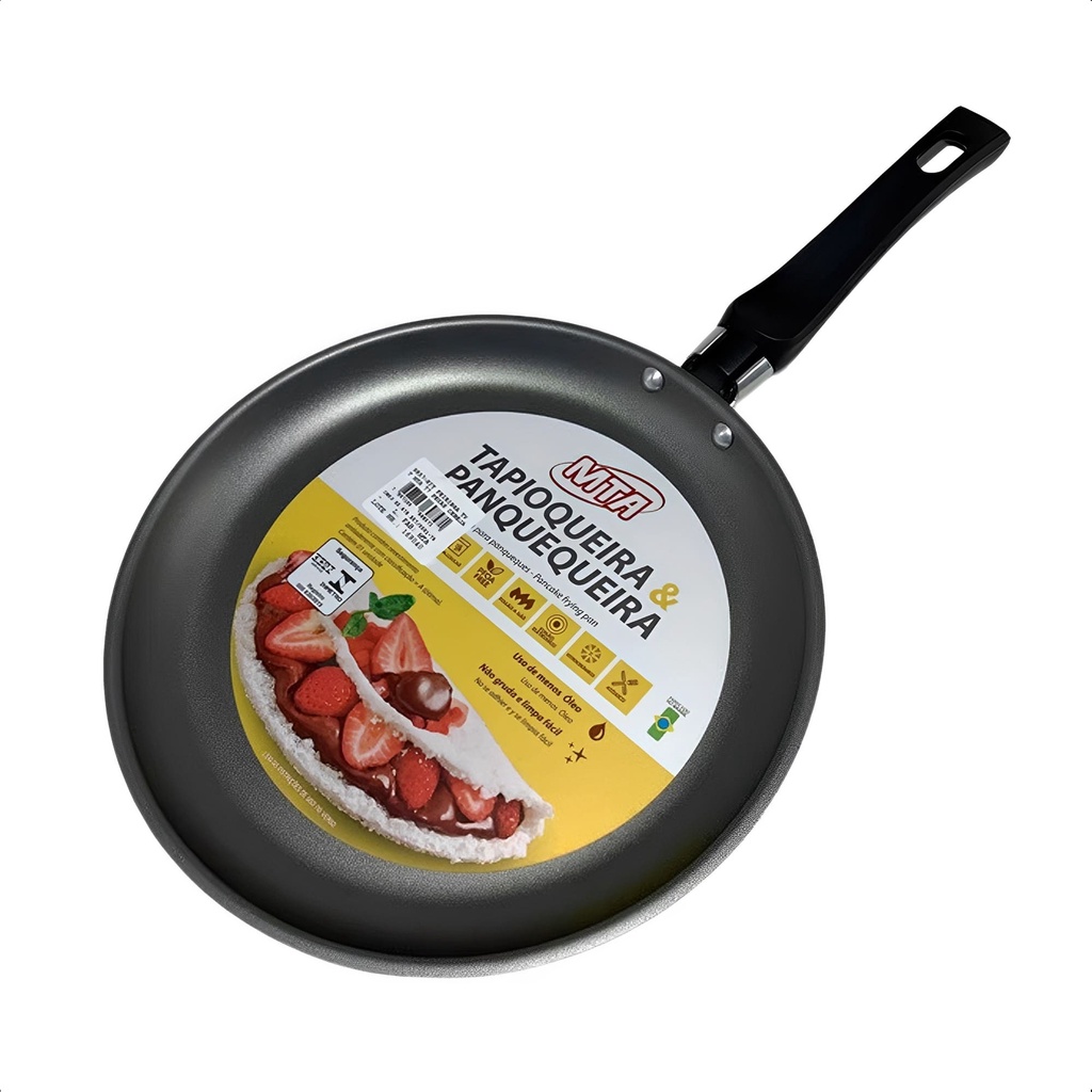 Tapioqueira e Panquequeira Alumínio Revestimento Antiaderente Superflon 22cm Cereja MTA - 8674 em Oferta na Shopee