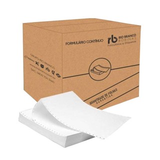 Formulário contínuo 80 colunas 3 vias razão branco com carbono c/ 2000 fls 3079 Rio Branco