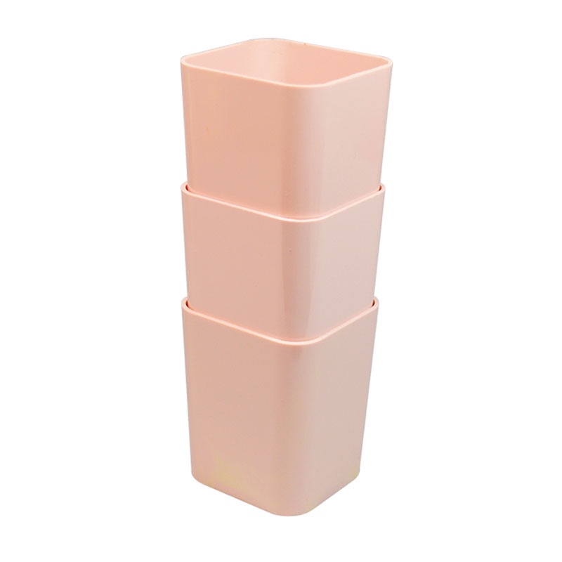 Porta objetos com 3 unidades rosa pastel 6413.W Dello