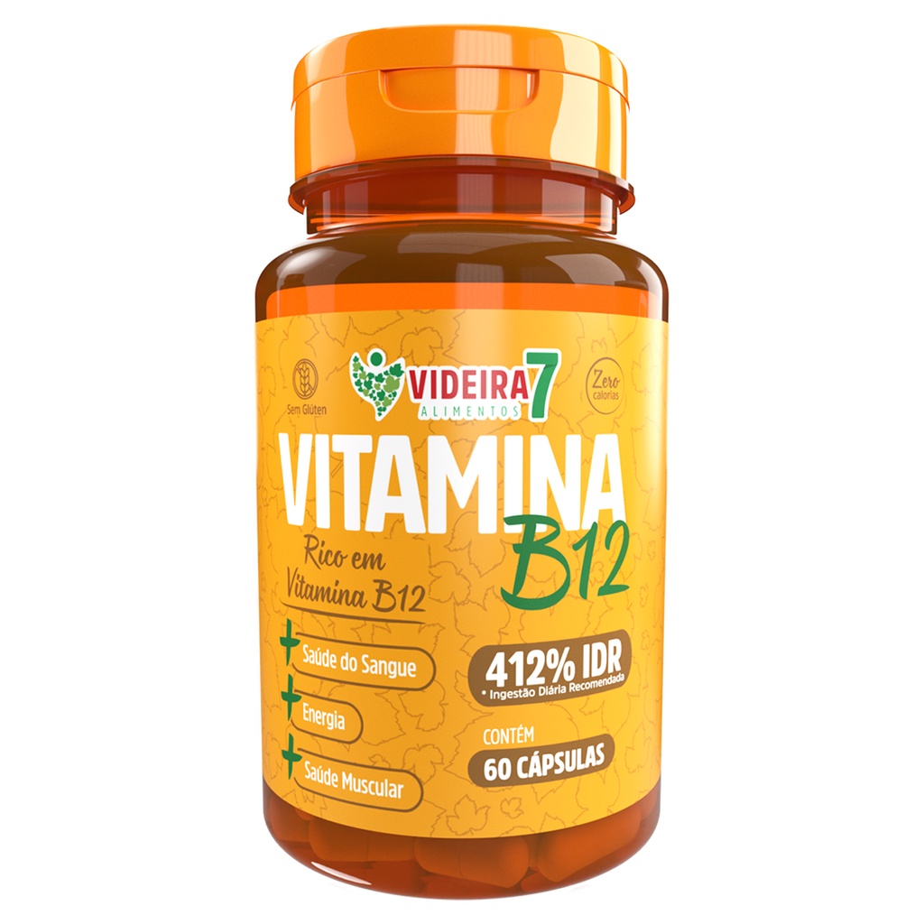 Vitamina B12 412% - 60 CÁPSULAS em Oferta na Shopee