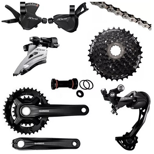 Kit Transmissão Bicicleta Bike Shimano Alivio Completo 2x9v