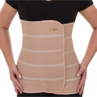 Cinta Faixa Abdominal Elástica 5 Gomos Pós Cirurgica Bariatrica Suporte P, M e G Bege