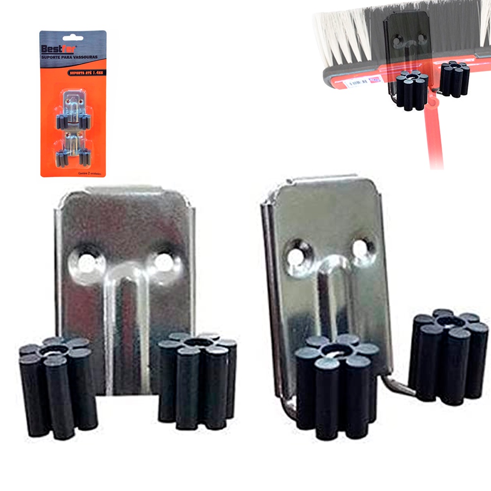 Suporte De Vassouras Rodo Domestica Organizador 2pçs