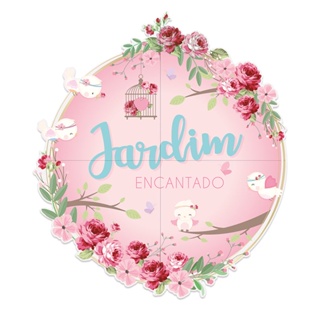 Painel Redondo 4 Laminas Festa Jardim Encantado - Cromus - Rizzo em Oferta na Shopee