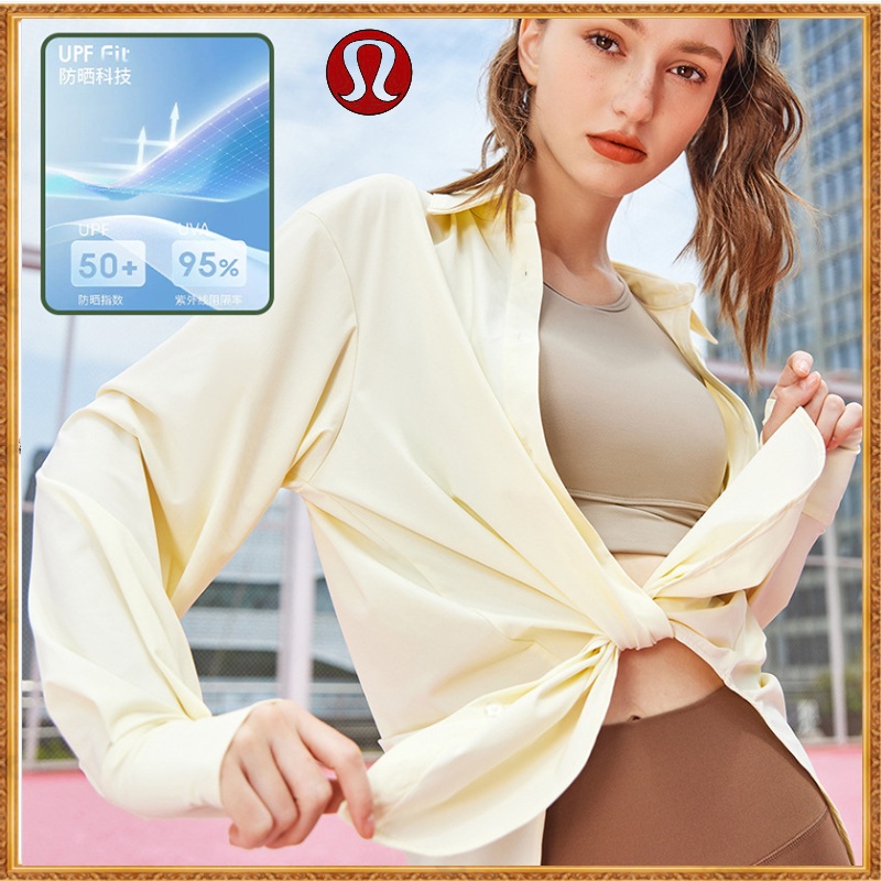 Lululemon New Yoga Sports Protetor Solar Esportivo Tecido Fino Split Resistente A UV Casaco De Corrida Relaxado YC226