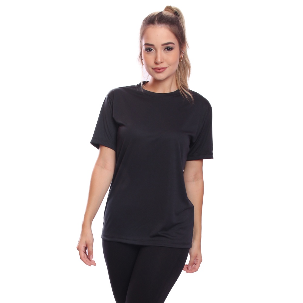 Camiseta Feminina Dry Fit Proteção Solar UV Básica Lisa Treino Academia Fitness