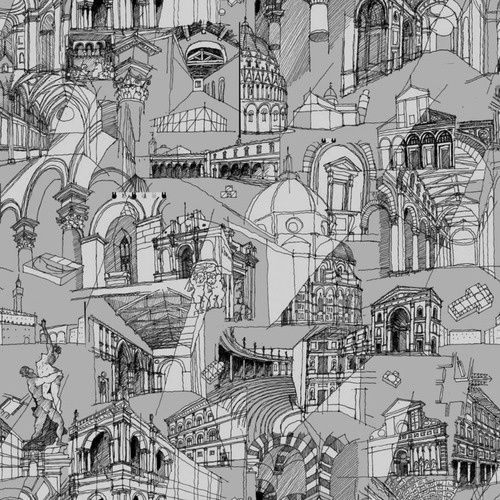 Papel De Parede Adesivo Arquitetura Italiana Vinílico