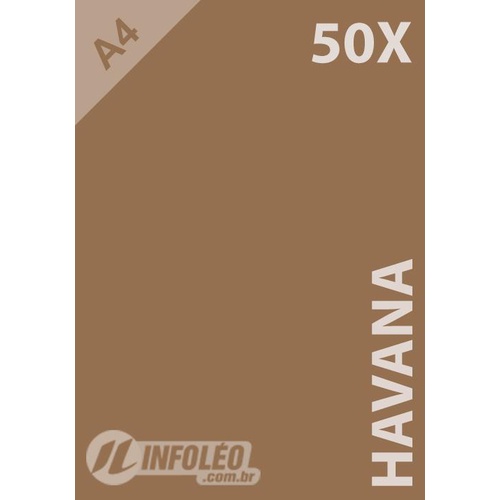 50 Folhas Papel Color Plus Havana (Marrom Claro) A4 180g
