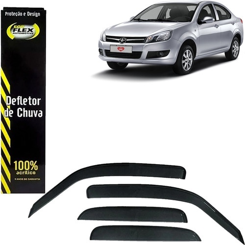 Calha de Chuva Defletor JAC J3 Sedan 2011 a 2017 4 Portas Ecoflex