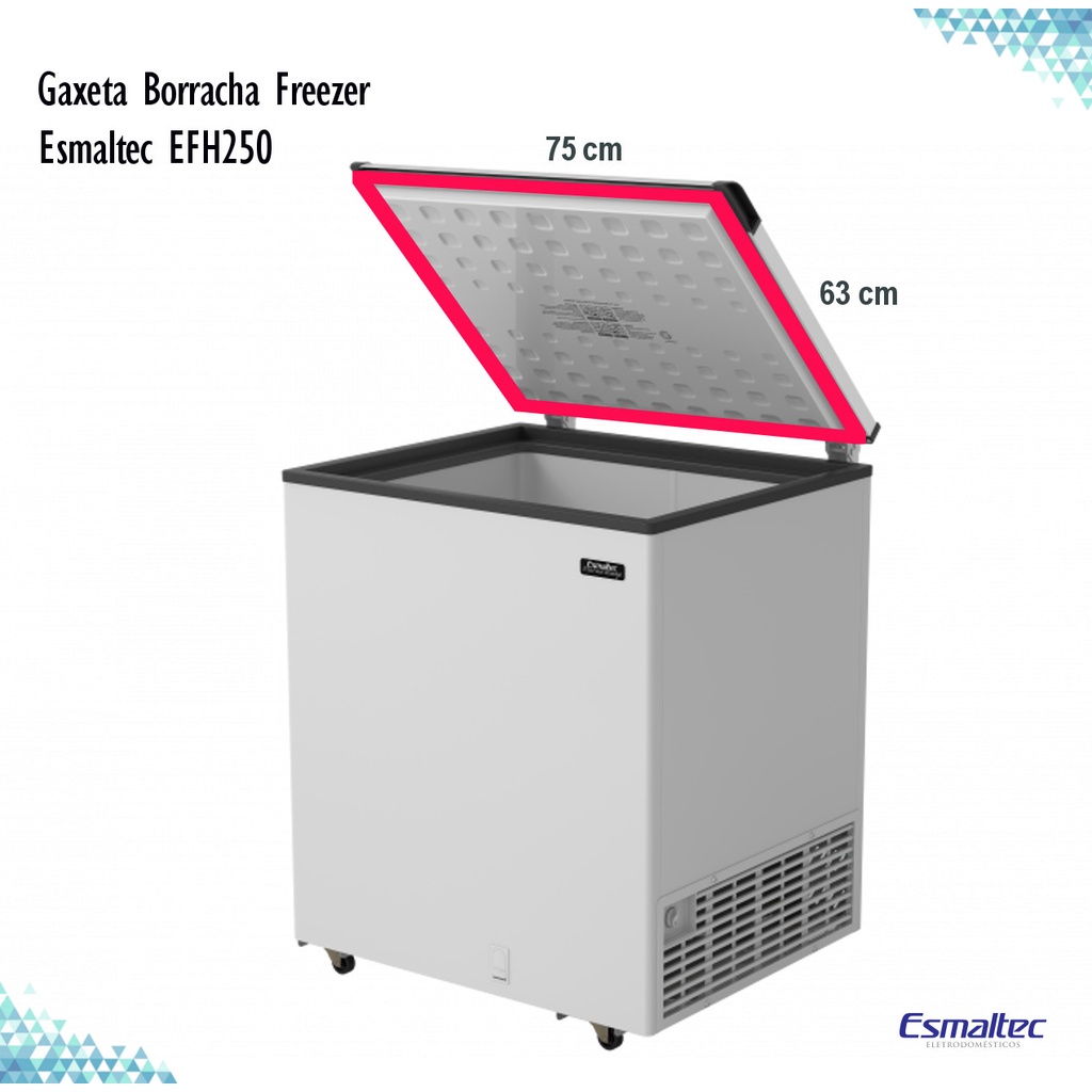 Gaxeta Borracha Freezer Horizontal Esmaltec Efh250 75x63cm