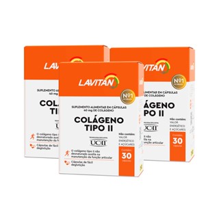 Colágeno Lavitan Tipo 2 40mg 30 Comprimidos Com 3 Caixas