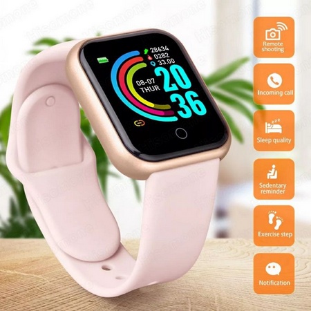 Smart Watch Y68 D20 Pro Troca Foto E Troca Pulseira Android ROSA