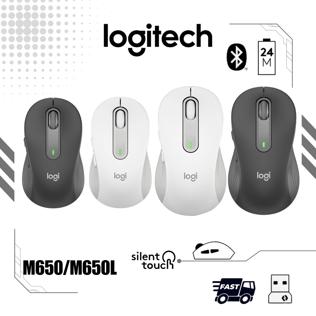 Rato Logitech Mini M650 M650L Mouse Sem Fio Bluetooth Smart Para Negócios Click Silent