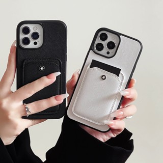 Capa para Mont Blanc carteira de couro iPhone 13 14 Pro Max 11 12 XS X XR Montblanc telefone anti-choque de proteção