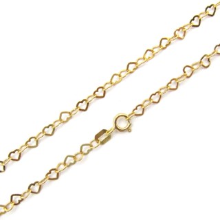 Corrente feminina Love elos coração 50cm ouro 18k