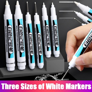 3/4Pcs Caneta Marcadora Oleosa Branca 2mm/1mm De Tinta Permanente À Prova D'água Para Material Escolar DIY Rock Plastic Leather Deep Hole Marker em Oferta na Shopee