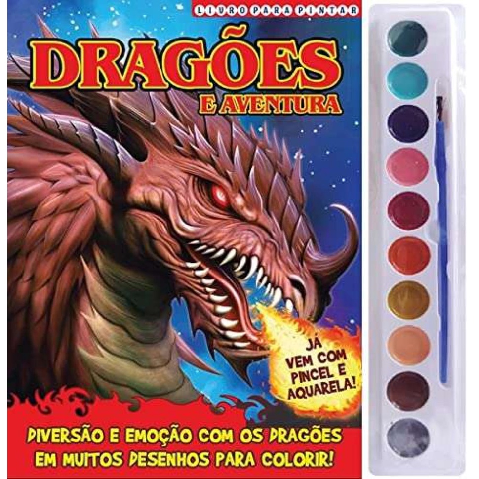 Livro para Pintar com Aquarela Dragões e Aventuras