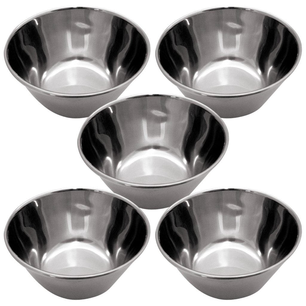 Kit 5 Cubas Redonda Inox Assepcia 10x4,5cm 250ml Marcatto Fortinox - Odontológica Dentista Hospitalar Cirúrgico Autoclavável