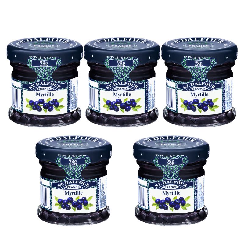 Kit 5 Geleias Importadas Mini St Dalfour Mirtilo Degustação