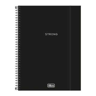 Caderno capa plástica universitário 1x1 80 folhas Neon Preto Tilibra