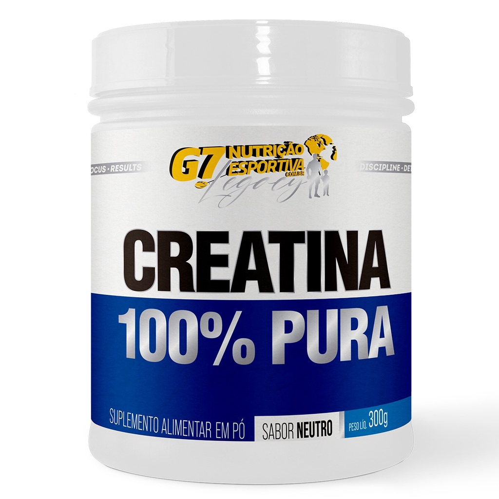 Creatina Monohidratada 100% Pura 300g - G7 Legacy em Oferta na Shopee