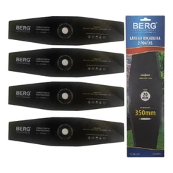 5 Lâminas Roçadeira 2 Pontas 350mm Furo 20mm Berg