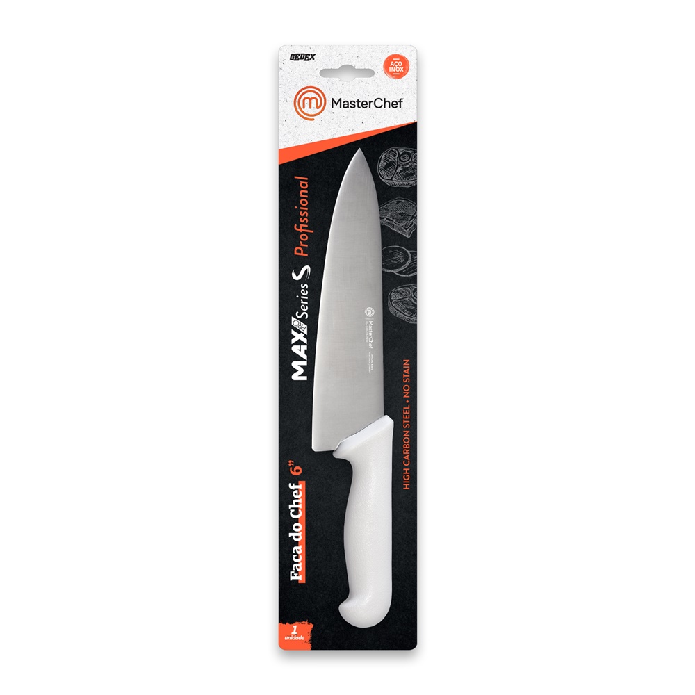 Faca Chef Inox 6'' Max Series S Profissional - Masterchef em Oferta na Shopee