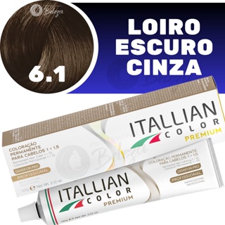 Tinta Itallian Color Coloração 6.1 Louro Escuro Cinza em Oferta na Shopee