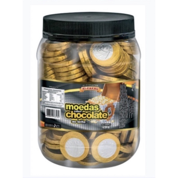 Moeda de Chocolate Kikakau Pote 690g (200 moedas) em Oferta na Shopee