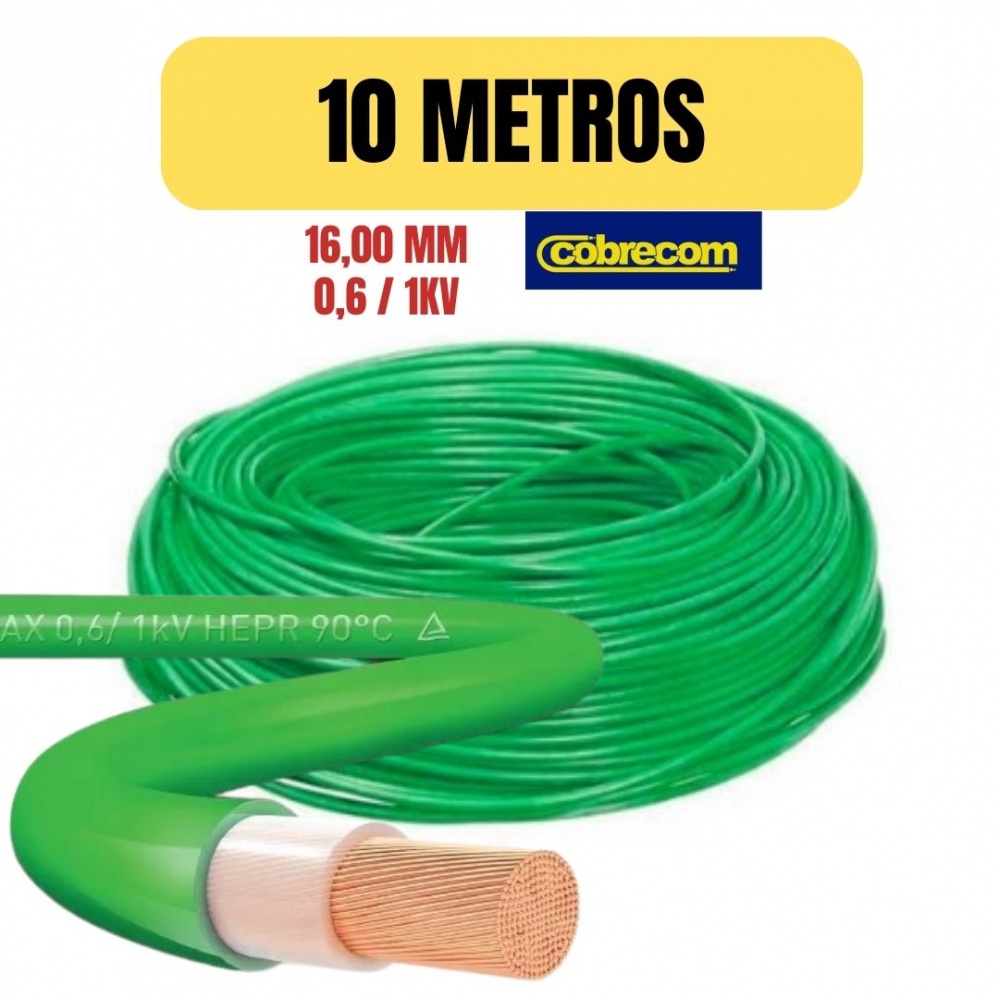 CABO FLEXIVEL NAX 0,6/1KV 16MM VERDE 10 METRO COBRECOM IMETRO