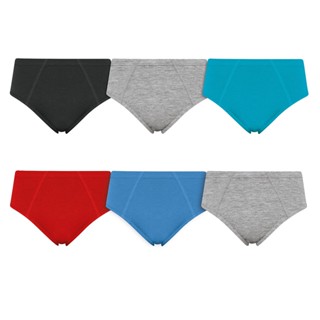 Kit com 6 Cuecas Slip Infantil Algodão Selene