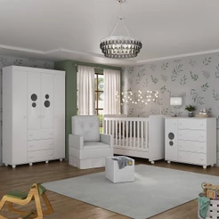 Quarto Completo com Poltrona de Amamentação e Puff Pimpolho Multimóveis MP4085