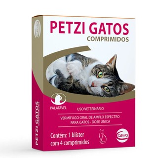 Petzi Gatos Vermifugo 4 Comprimidos Ceva Giardia Lombriga em Oferta na Shopee