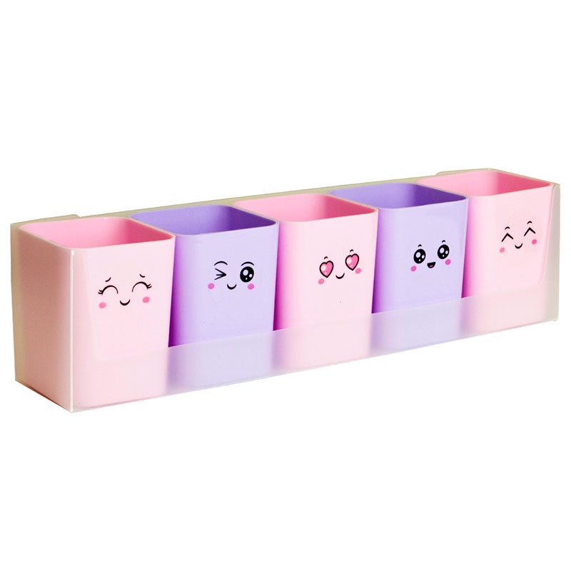 Porta objetos doçura c/ 5 unidades rosa e lilás 2190.SS Dello