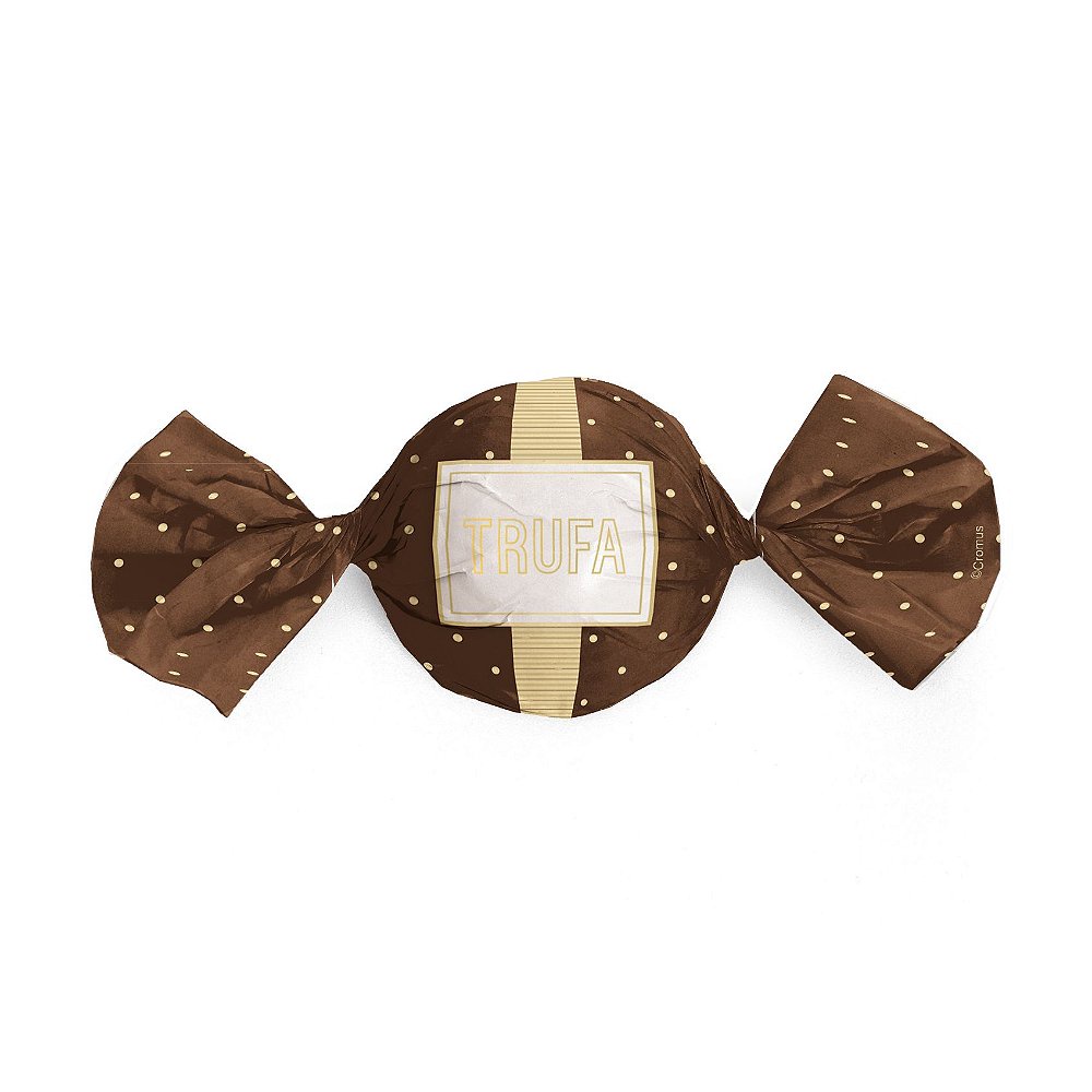 Papel Trufa 14,5x15,5cm - Petit Poa Marrom Ouro - 100 unidades - Cromus - Stationery