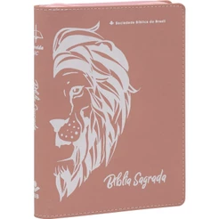 Bíblia Sagrada ARC | Letra Grande | Zíper | Leão Rosa