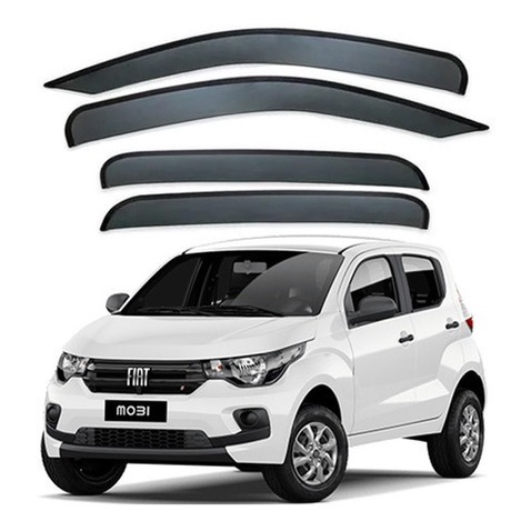 Calha De Chuva Defletor Chuva Fiat Mobi 2016 A 2019 4 Portas Acrílico Fume 50.003A