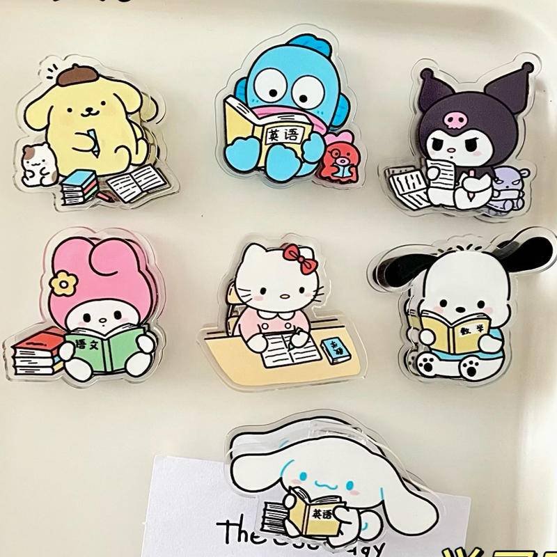 Desenho Animado 7 Estilo Sanrio Mymelody Kuromi Cinnamoroll Pom Purin Pochacco Pequenos Clipes Decoração Fotográfico Estudante Papel De Carta Clip Pasta