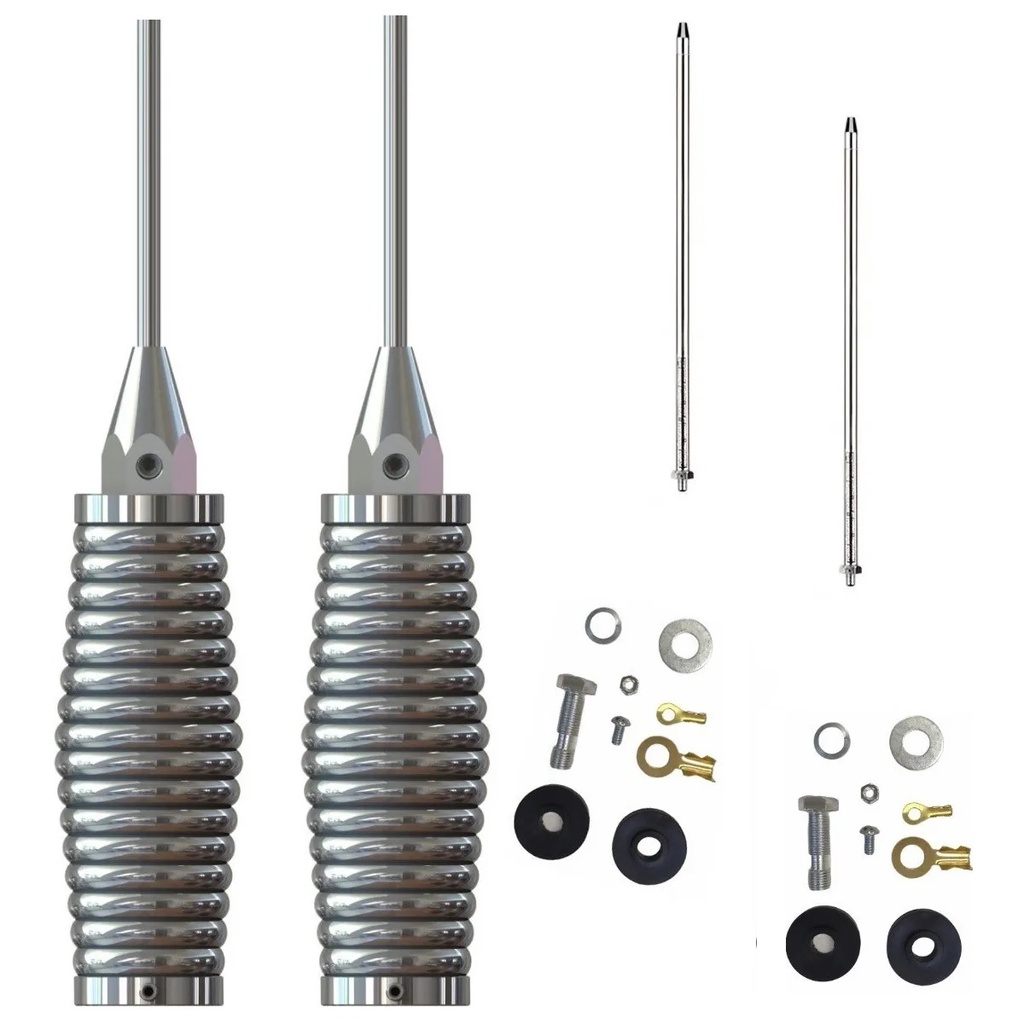 2 Antenas Px Caminhão Prolongador 40cm Parafusos Steelbras