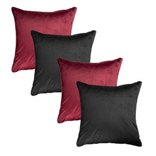 Kit 4 Capas De Almofada Com Zíper Suede 45x45cm Decoração