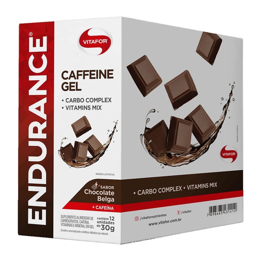 Endurance Caffeine Gel - 12 Sachês 30g Chocolate Belga - Vitafor em Oferta na Shopee