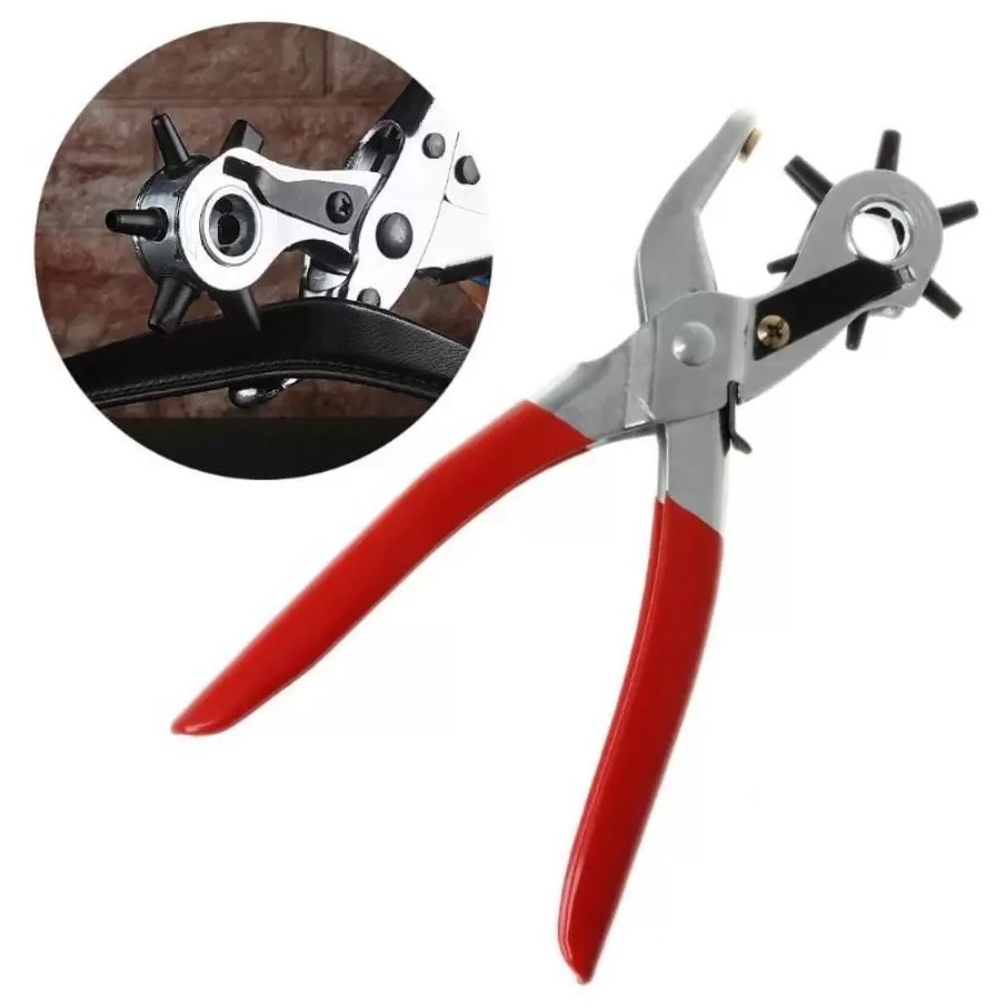 ALICATE FURADOR VAZADOR DE COURO 9 POLEGADA 6 TAMANHOS FUROS