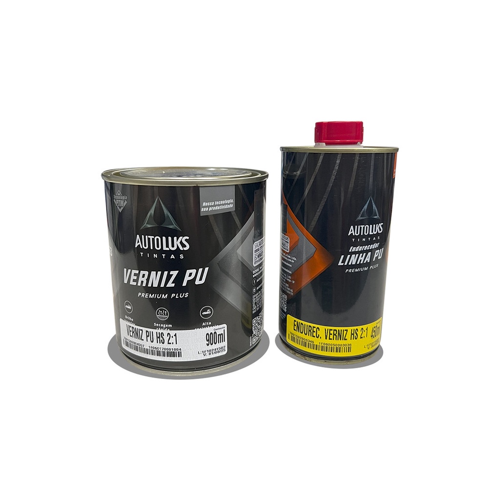 Verniz PU HS Automotivo 2:1 Premium Plus Com Catalisador Autoluks Secagem Rápida 900 Ml